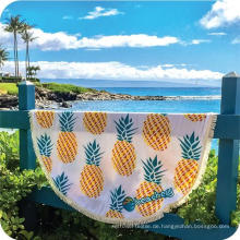 Ananas-Muster des heißen Verkaufs kundenspezifisches rundes Strand-Tuch RBT-185